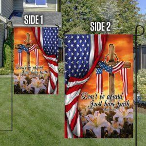 Just Have Faith The Old Rugged Cross. Christian Cross American Flag 4