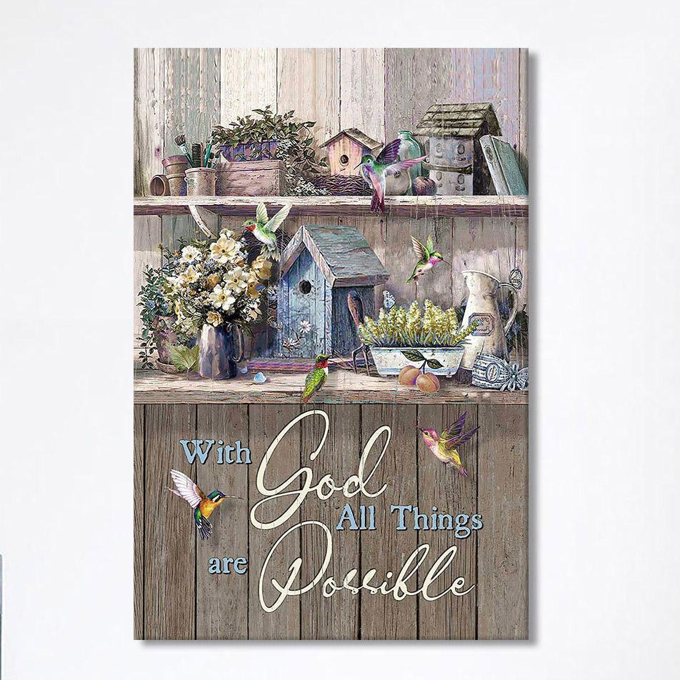 Kitchen Flowers Hummingbird With God All Things Are Possible Canvas Art – Christian Art – Bible Verse Wall Art – Religious Home Decor Kitchen Flowers Hummingbird With God All Things Are Possible Canvas Art – Christian Art – Bible Verse Wall Art – Religious Home Decor