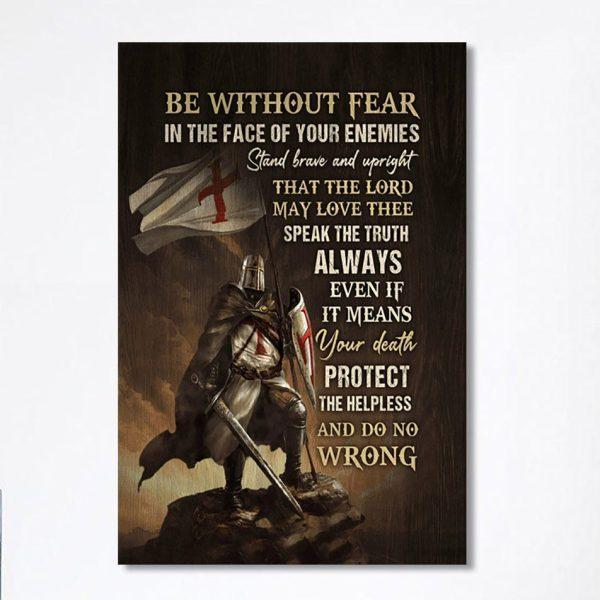 Knight Armor Of God Jesus Painting Canvas – Be Without Fear In The Face Of Your Enemies Canvas Wall Art – Christian Canvas Prints