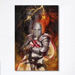 Knight Templar And Lion Jesus Canvas Prints…