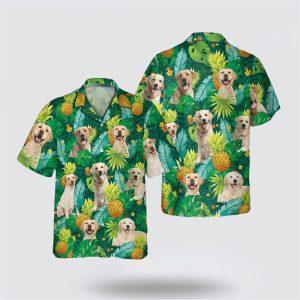 Labrador Dog Leaves Green Tropic Pattern Hawaiian Shirt Gift For Dog Lover 2 fr7nex.jpg