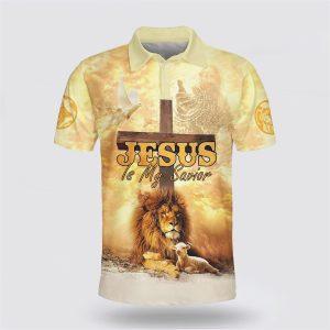 Lamb And Lion Jesus Is My Savior Polo Shirt Gifts For Christian Families 1 xalgox.jpg