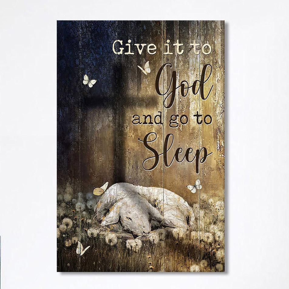 Lamb Of God Dandelion Field Give It To God And Go To Sleep Canvas Art – Christian Art – Bible Verse Wall Art – Religious Home Decor
