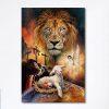 Lamb Of God Holy Spirit Dove Lion Of Judah Canvas – Lion Canvas Print – Christian Wall Art Canvas – Religious Home Decor