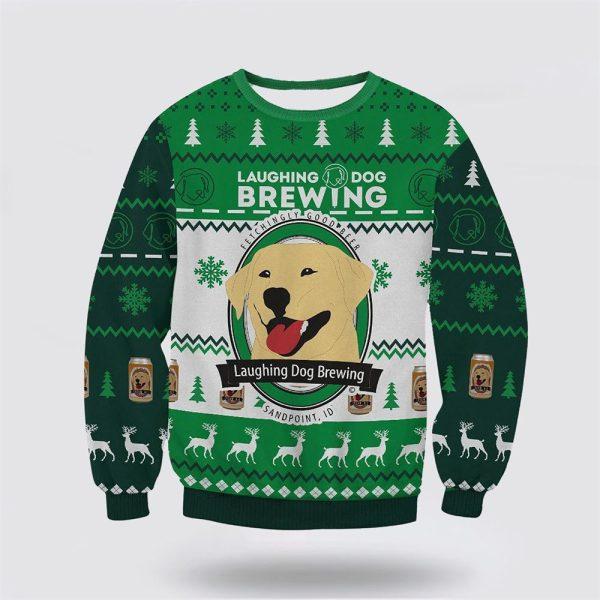 Laughing Dog Brewing Christmas 3d Ugly Sweater – Dog Lover Christmas Sweater