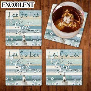 Let Go Let God Stone Coasters Coasters Gifts For Christian 1 Tee