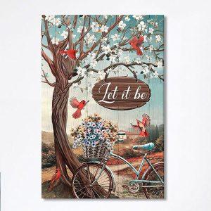 Let It Be Bicycle Red Cardinals Canvas…