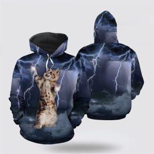 Lightning Cat Christmas All Over Print Hoodie…