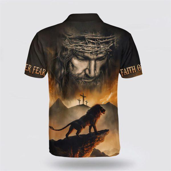 Lion And Jesus Christ Polo Shirt – Gifts For Christian Families