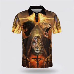 Lion And Jesus Potrait Polo Shirt –…