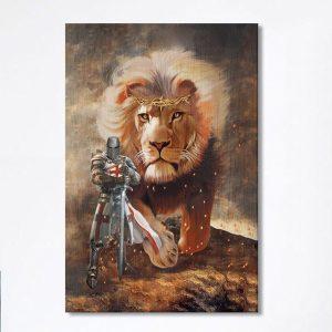 Lion And Knight Templar Jesus Canvas Prints…