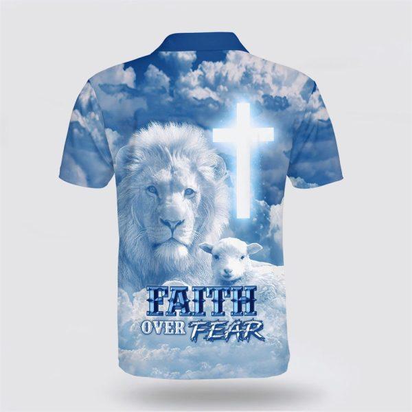 Lion And Lamb Faith Over Fear Polo Shirt – Gifts For Christian Families