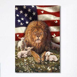 Lion And The Lamb Daisy Garden Canvas…