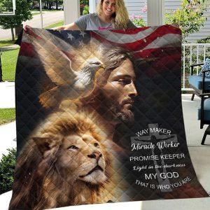 Lion Dove My God Christian Quilt Blanket Gifts For Christians 1 qtcvdd.jpg