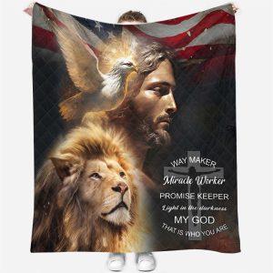 Lion Dove My God Christian Quilt Blanket Gifts For Christians 2 igidu6.jpg