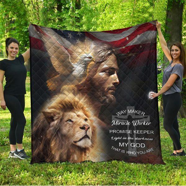 Lion,Dove My God Christian Quilt Blanket – Gifts For Christians