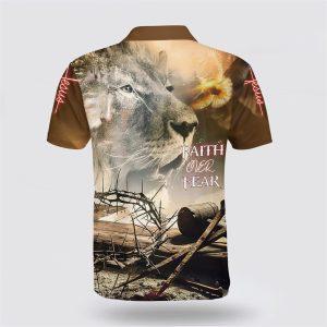 Lion Faith Over Fear Polo Shirt Gifts For Christian Families 2 cl8puj.jpg