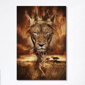 Lion Golden Crown Becoming A King Canvas…