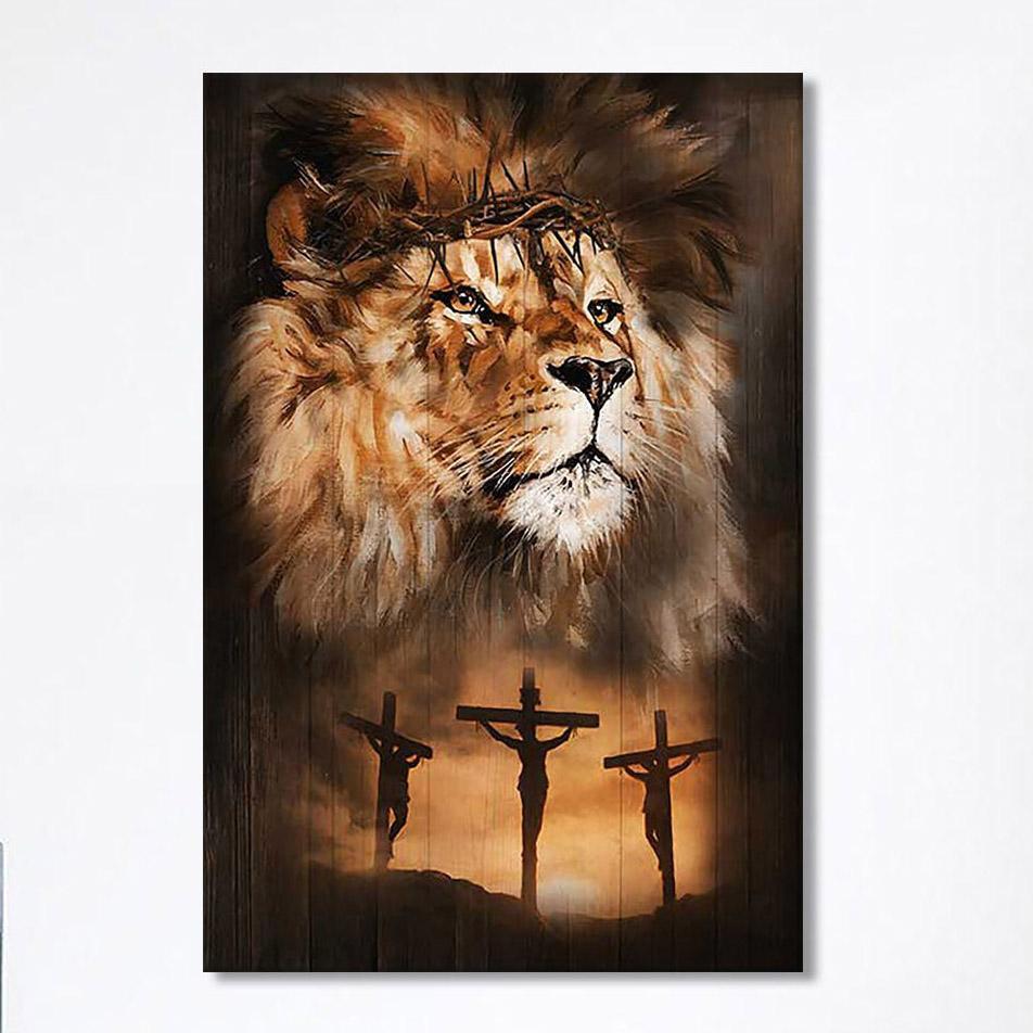 Lion Of Judah Crown Of Thorn Canvas – Lion Canvas Print – Christian Wall Art Canvas – Religious Home Decor Lion Of Judah Crown Of Thorn Canvas – Lion Canvas Print – Christian Wall Art Canvas – Religious Home Decor