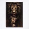 Lion Of Judah Jesus Face Canvas – Lion Canvas Print – Christian Wall Art Canvas – Religious Home Decor