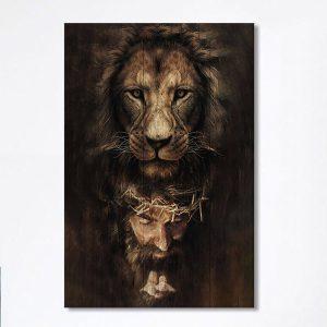 Lion Of Judah Jesus Face Canvas –…