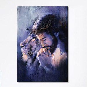 Lion Of Judah Jesus Prayer Canvas –…