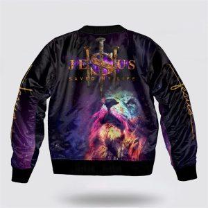 Lion Of Judah Jesus Saved My Life Bomber Jacket Gifts For Jesus Lovers 3 rageyo.jpg