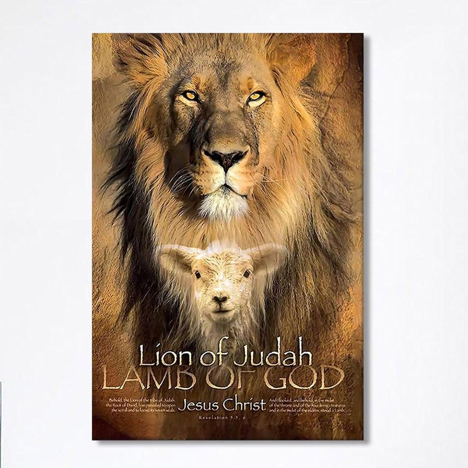 Lion Of Judah Lamb Of God Canvas Prints – Lion Canvas Art – Christian Inspirational Canvas