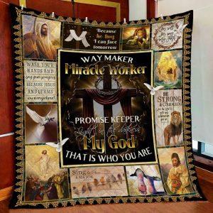 Lion Of Judah Miracle Worker My God Christian Quilt Blanket Gifts For Christians 2 kcf8xh.jpg