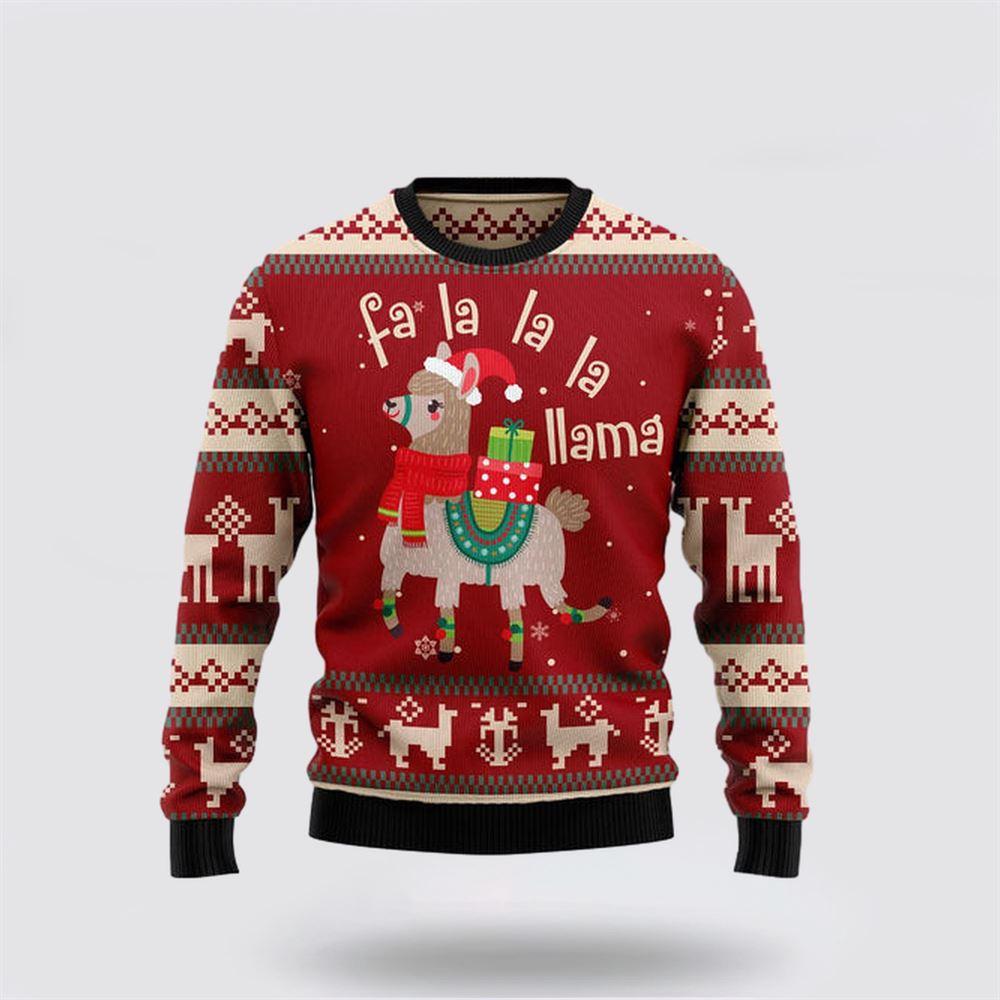 Llama Lalala Ugly Christmas Sweater – Sweater Gifts For Pet Lover