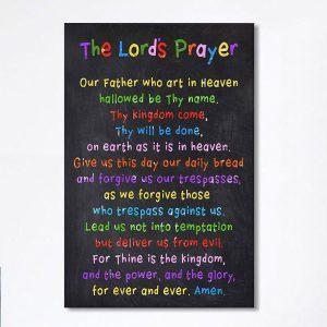 Lords Prayer Canvas Wall Decor – Catholic…