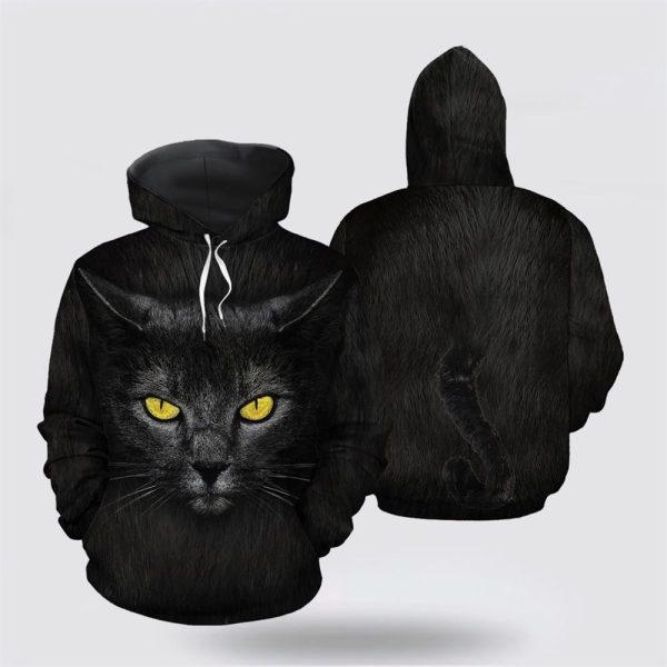 Love Black Cat Christmas All Over Print Hoodie – Cat Lover Christmas Hoodie