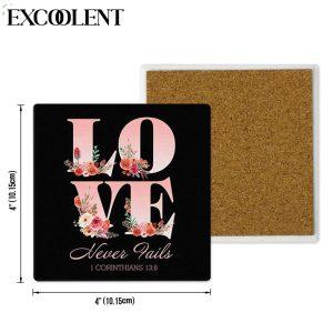 Love Never Fails 1 Corinthians 138 Stone Coasters Coasters Gifts For Christian 4 uscayv.jpg