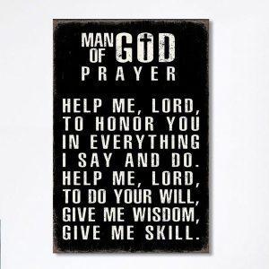 Man Of God Prayer Canvas Prints –…