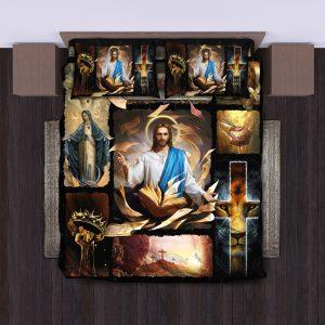 Maria Cross Lion Of Christian Quilt Bedding Set Christian Gift For Believers 3 d1lptr.jpg