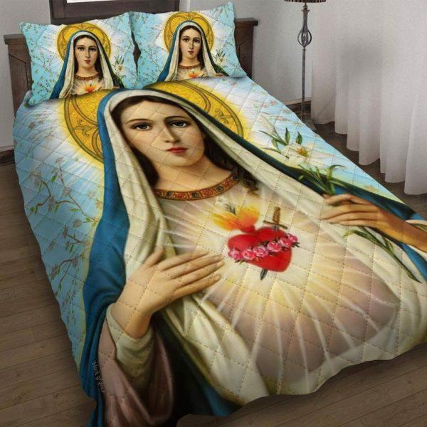 Maria Jesus Quilt Bedding Set – Christian Gift For Believers