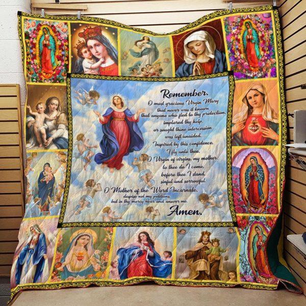 Maria Mother Of The Word Incarnate Christian Quilt Blanket – Gifts For Christians