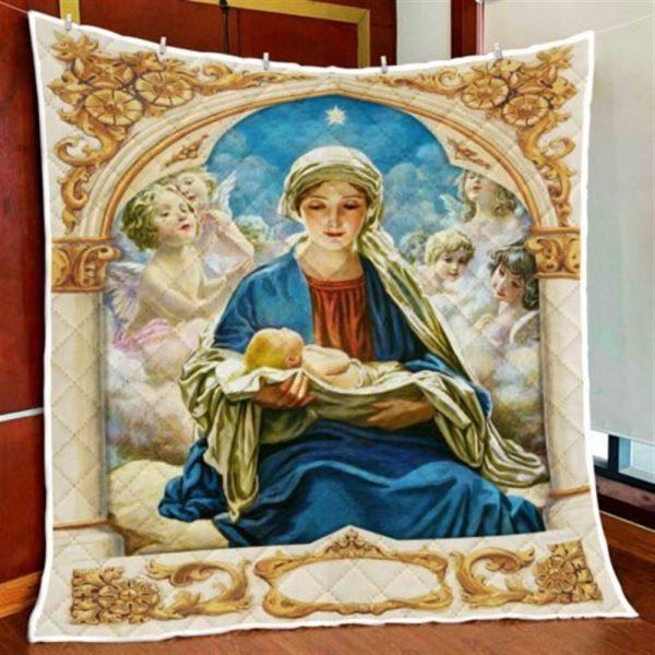 Mary Gives Birth To Jesus Christian Quilt Blanket – Christian Gift For Believers