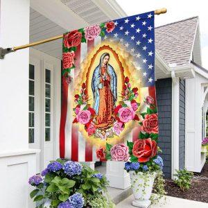Mary, Mother of Jesus. Our Lady of Guadalupe American Flag 1
