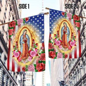 Mary, Mother of Jesus. Our Lady of Guadalupe American Flag 2