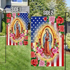 Mary, Mother of Jesus. Our Lady of Guadalupe American Flag 4