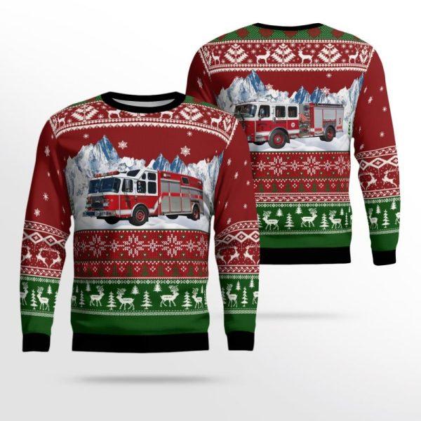 Massachusetts Worcester Fire Department Ugly Christmas Sweater – Christmas Gifts For Firefighters