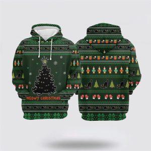 Meowy Christmas All Over Print 3D Hoodie Cat Lover Christmas Hoodie 2