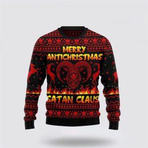 Merry Antichristmas Satan Claus Ugly Christmas Sweater…
