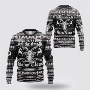 Merry Antichristmas Satan Claus Ugly Sweater –…