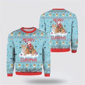 Merry Corgmas And Santa Claus Ugly Sweater…