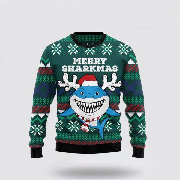 Merry Sharkmas Ugly Christmas Sweater – Sweater Gifts For Pet Lover