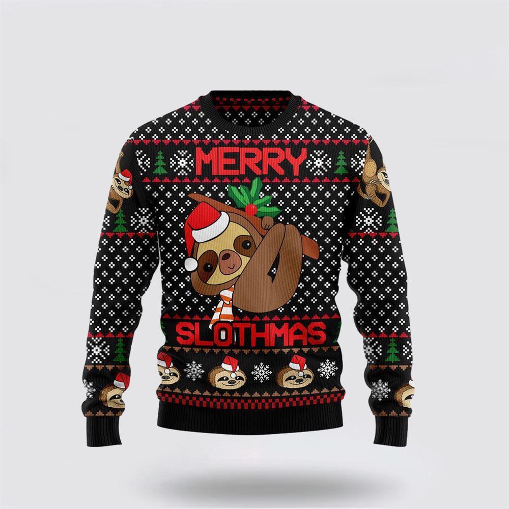 Merry Slothmas Ugly Christmas Sweater – Sweater Gifts For Pet Lover