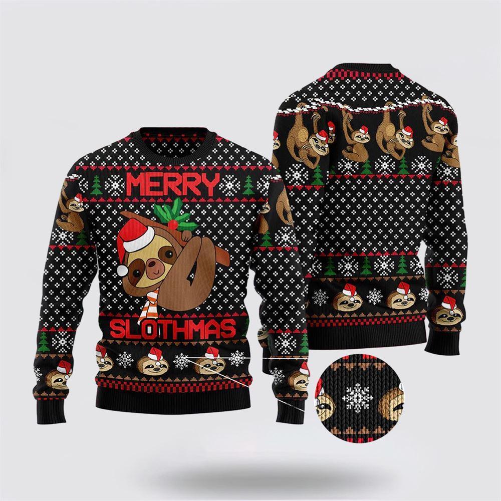 Merry Slothmas Ugly Christmas Sweater – Sweater Gifts For Pet Lover