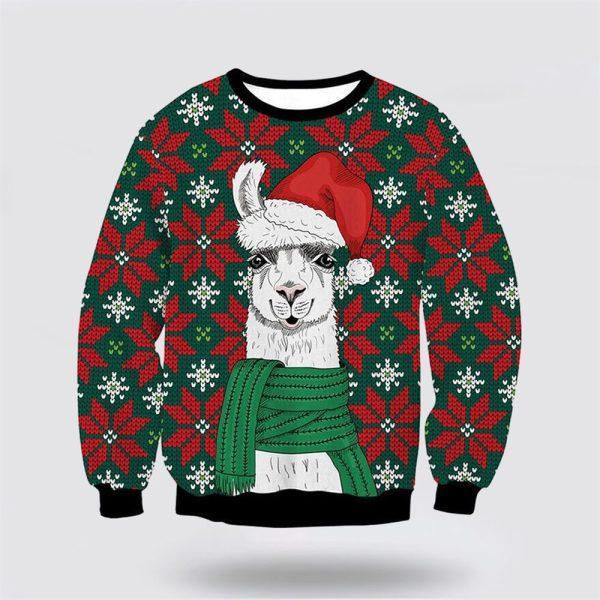 Merry Xmas Llama Ornament Awesome Ugly Christmas Sweater – Sweater Gifts For Pet Lover